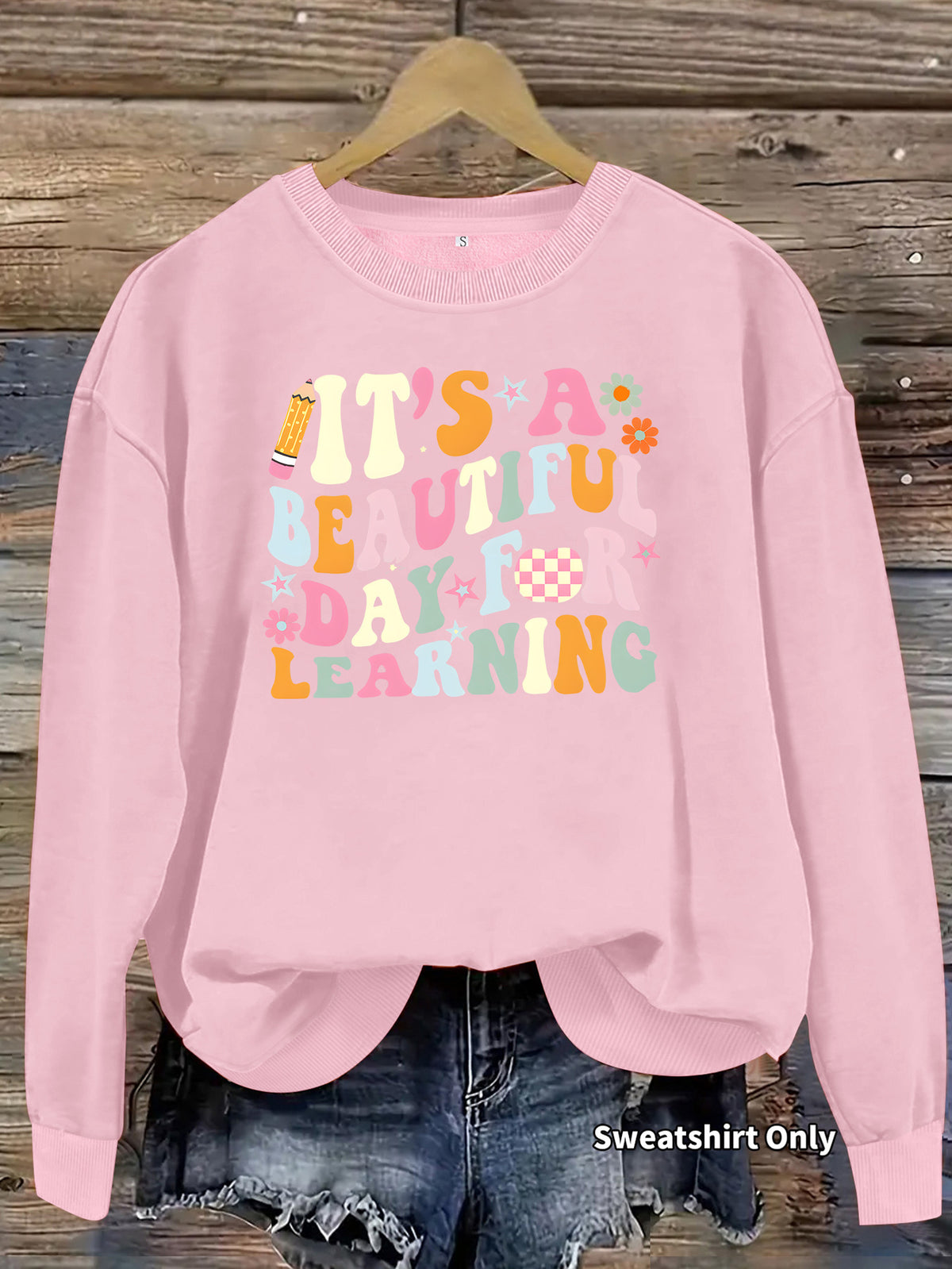 Women's Printed Lantern-Sleeve Sweatshirt