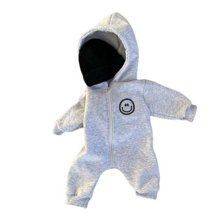 Baby Hooded Cotton Zip Jumpsuit