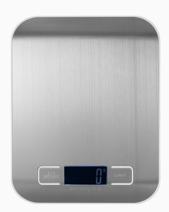 5 kg Digital Stainless-Steel Kitchen Scale – Silver
