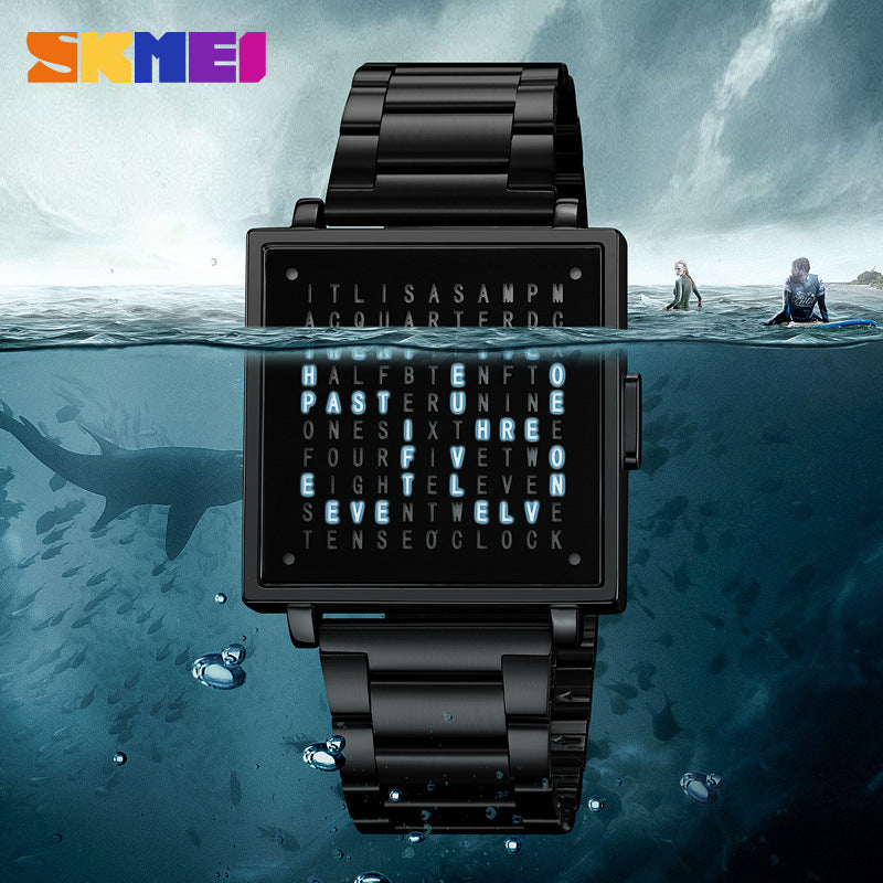 LED steel strip electronic leisure waterproof watch