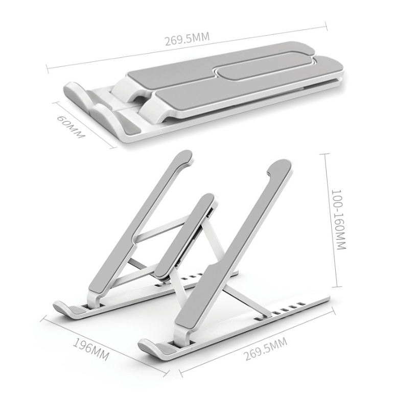 Foldable 6-Level Plastic Laptop & Tablet Stand – 9–15 Inch