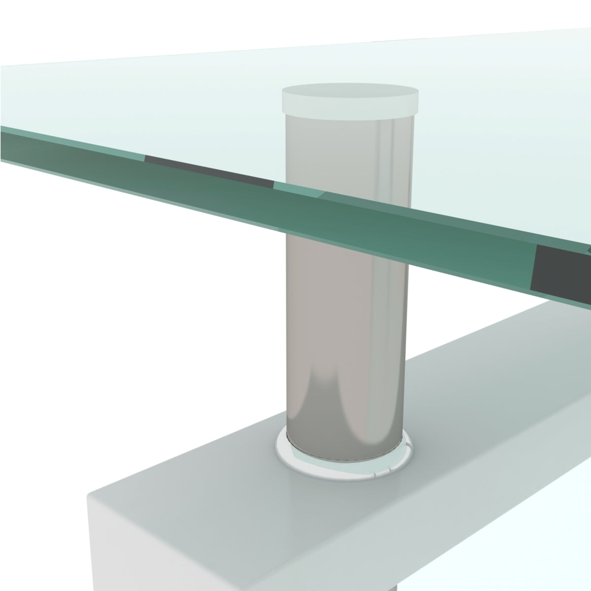 Modern White & Clear Coffee Table