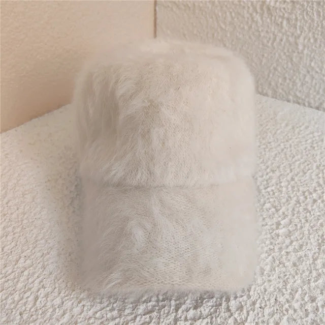 Winter soft imitation fur baseball cap women  Solid color warm baseball caps for women outdoor Casual eprolo