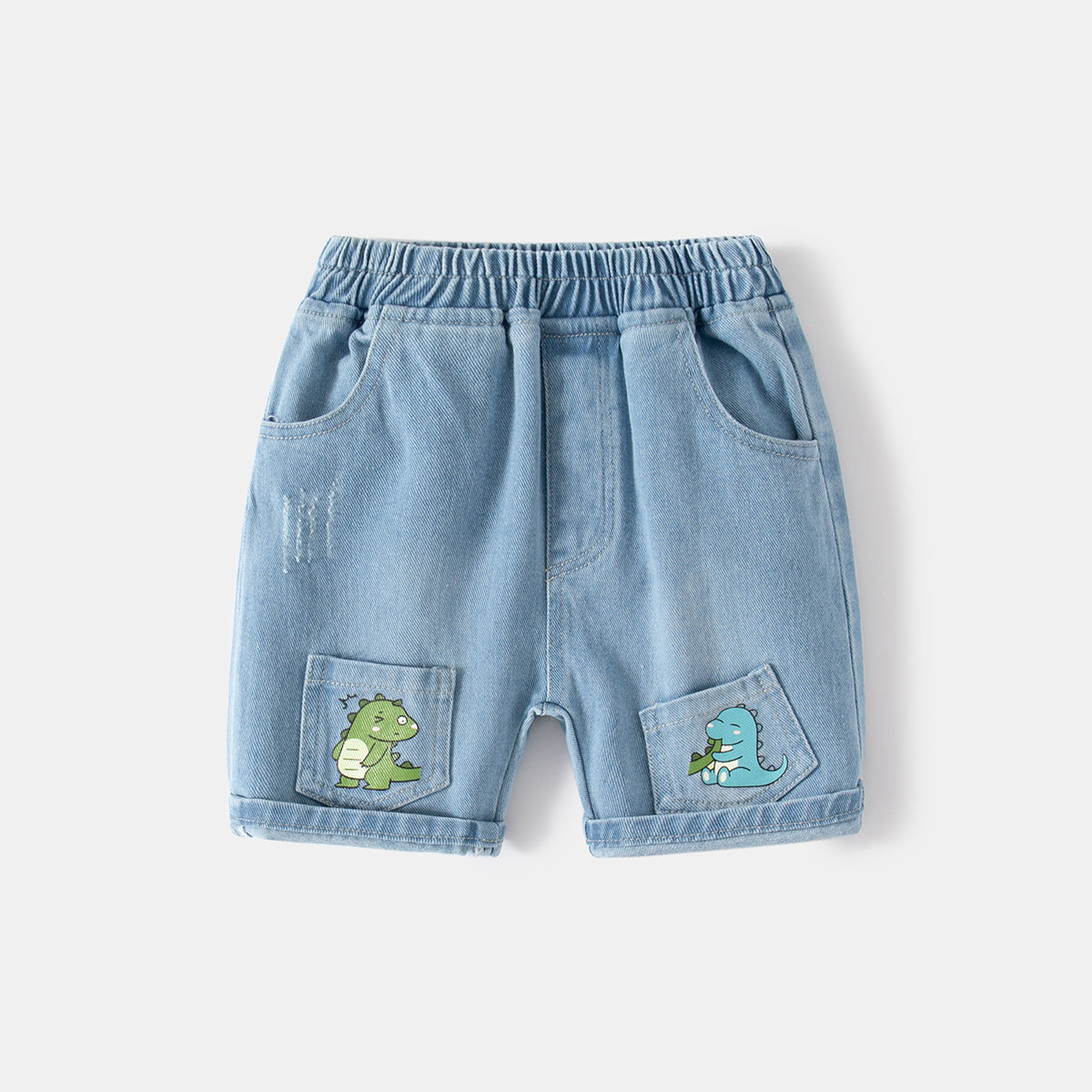 Kids' Dinosaur Pocket Denim Shorts