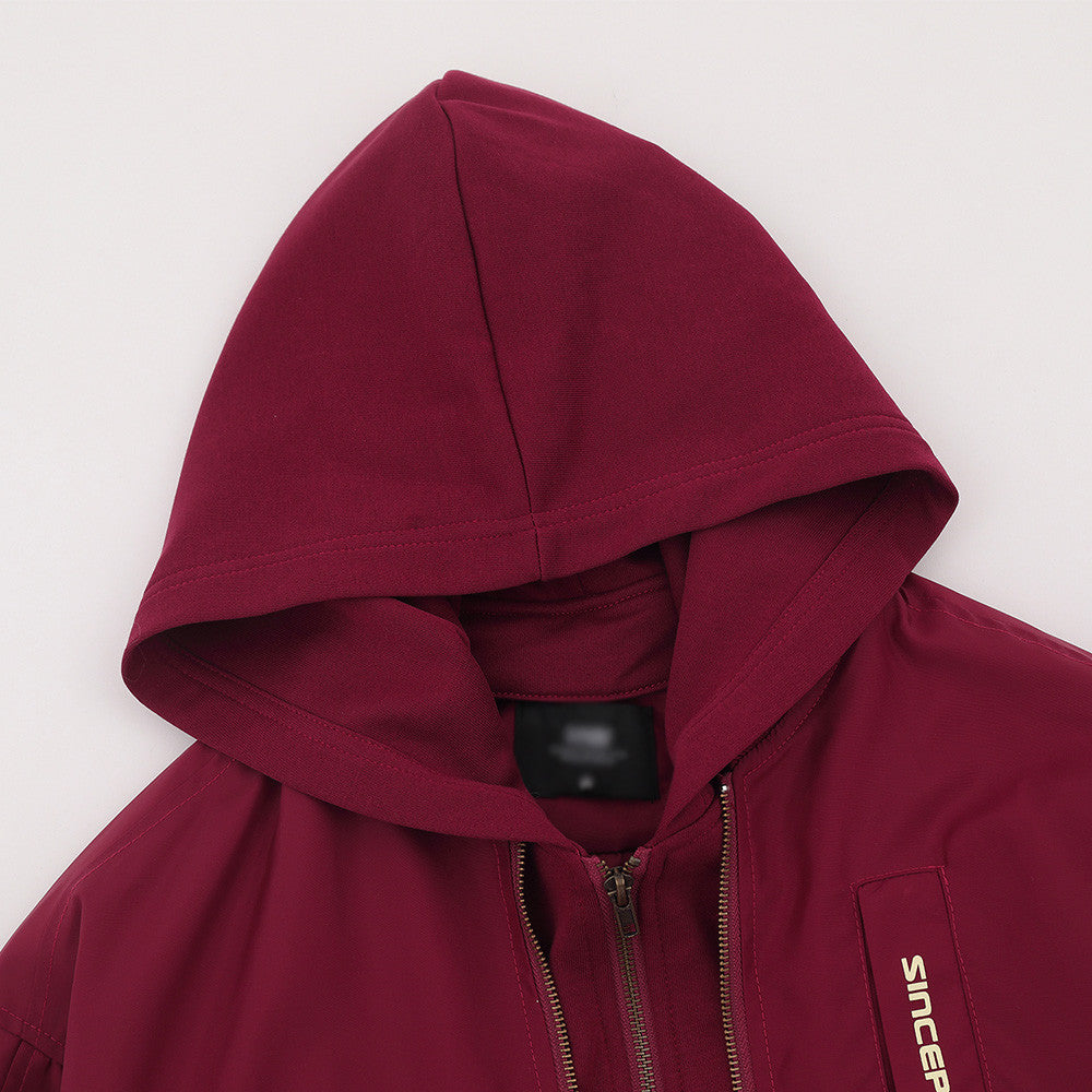 Layered-Look Hooded Jacket