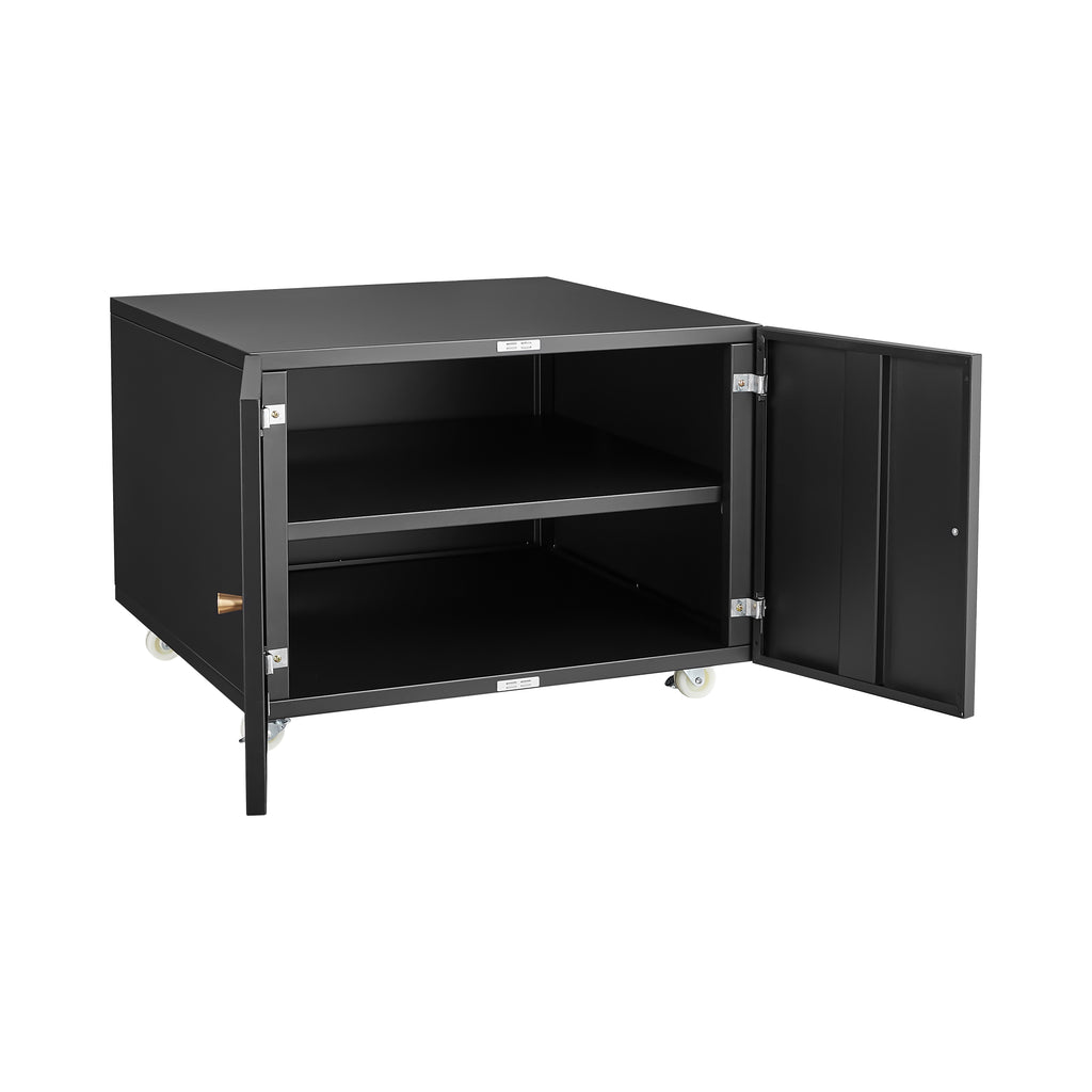 White Mobile Steel Copier Cabinet & Office Storage Stand