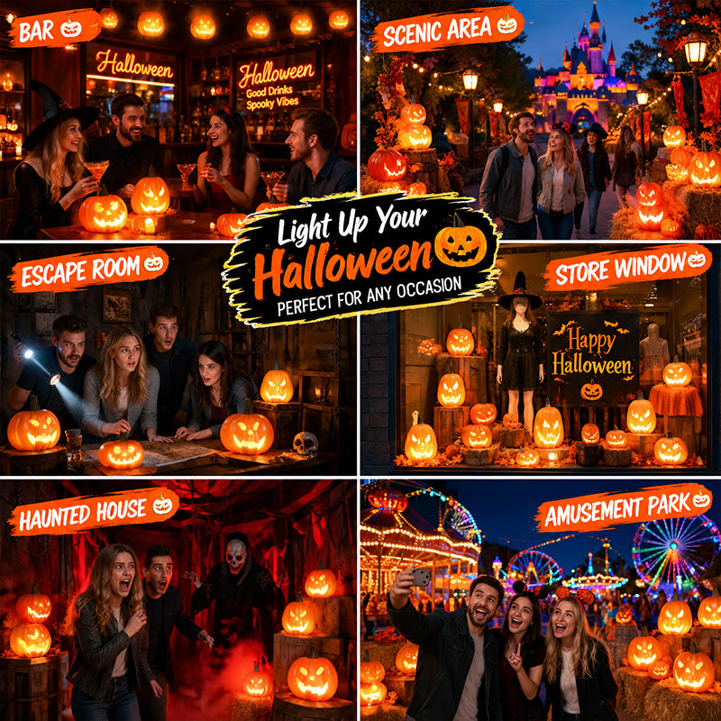 Halloween Pumpkin Lantern Luminous Prop – 1PC Expression Pumpkin Ornament for Outdoor, Mall, Hotel Scene Decoration eprolo
