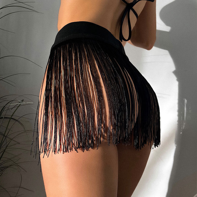 Fringe Mini Skirt Beach Vacation Bikini Cover-Up Swim Shorts