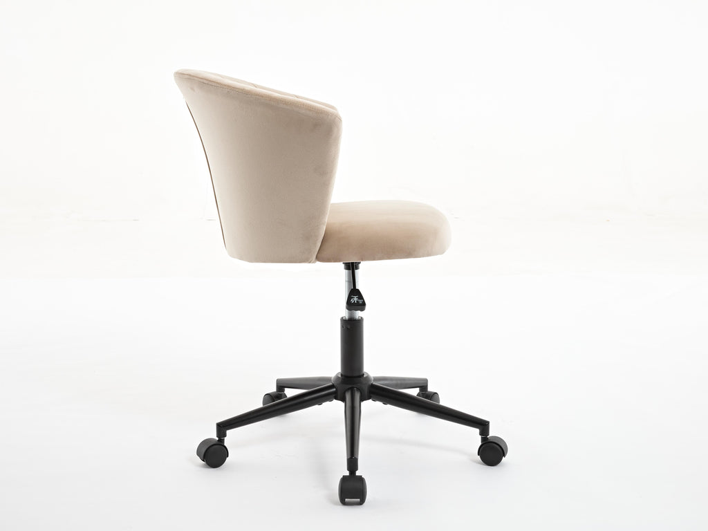 Camel Velvet-Style Swivel Office Chair
