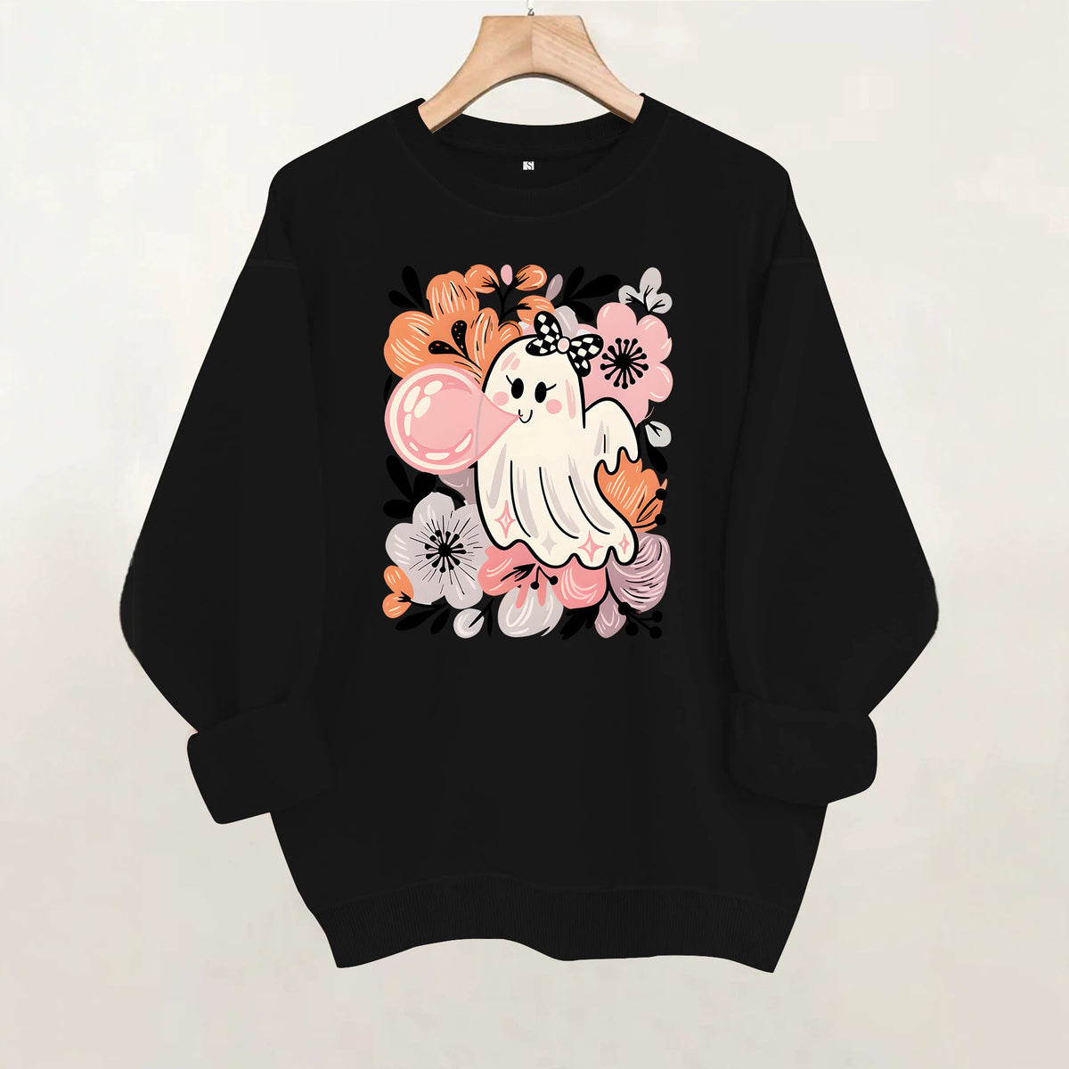 Women's Printed Lantern-Sleeve Crewneck Sweatshirt