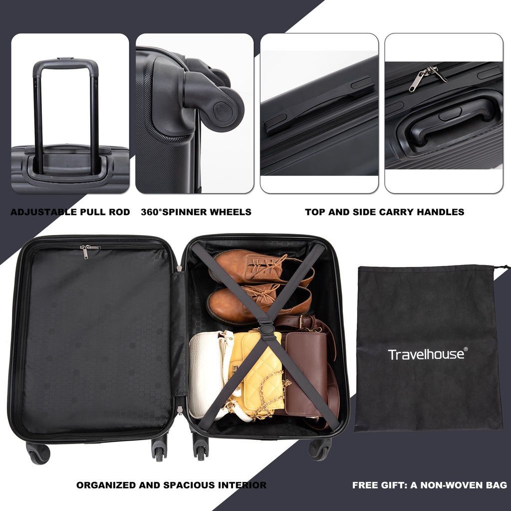 20-Inch Lightweight Hardside Carry-On Spinner – Black
