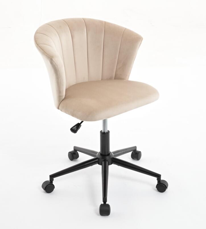 Camel Velvet-Style Swivel Office Chair