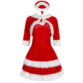 Women's Christmas Costume Set with Skirt, Shawl & Hat