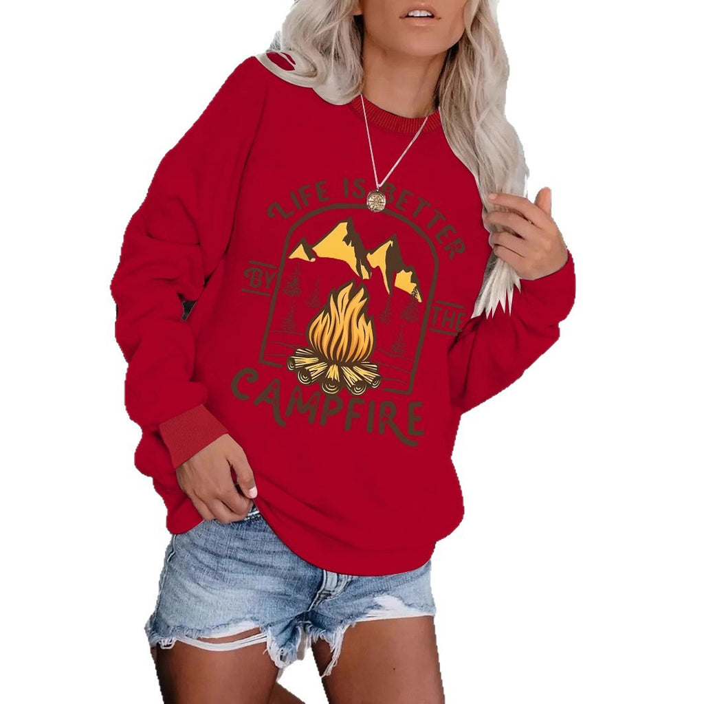 Sweatshirt camping pattern