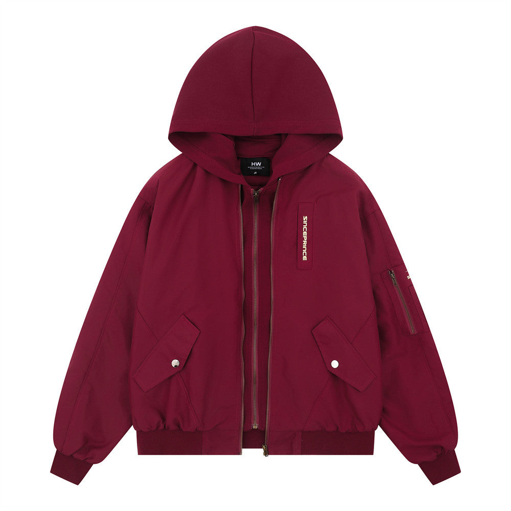 Layered-Look Hooded Jacket