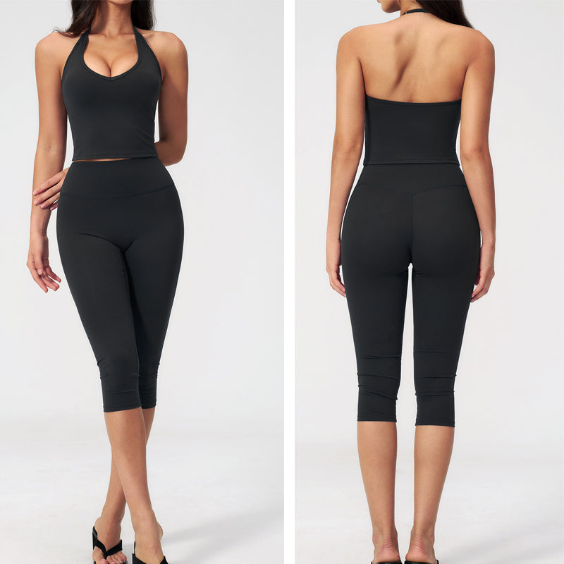Women's Sleeveless Vest & Mid-Length Shorts Set