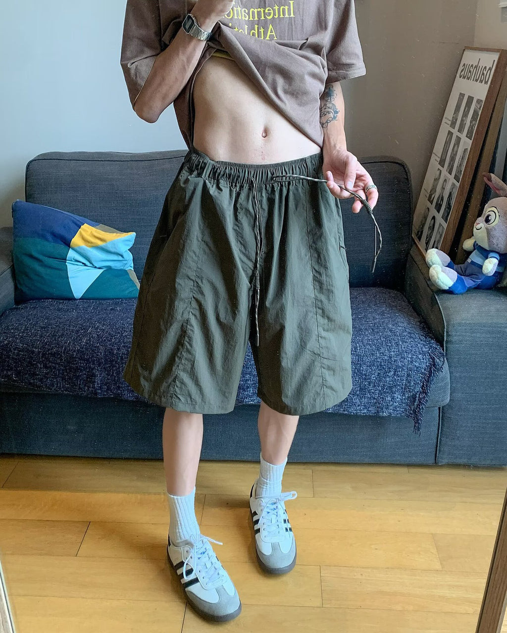 Boys' Summer Knee-Length Polyester Pants – Black or Army Green