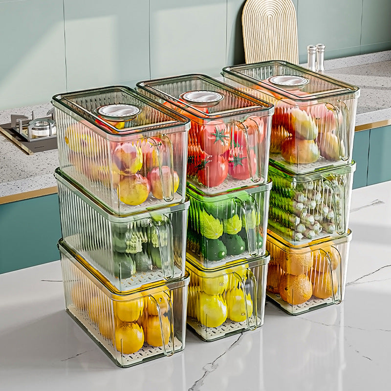 Stackable Refrigerator Food Storage Boxes with Handles