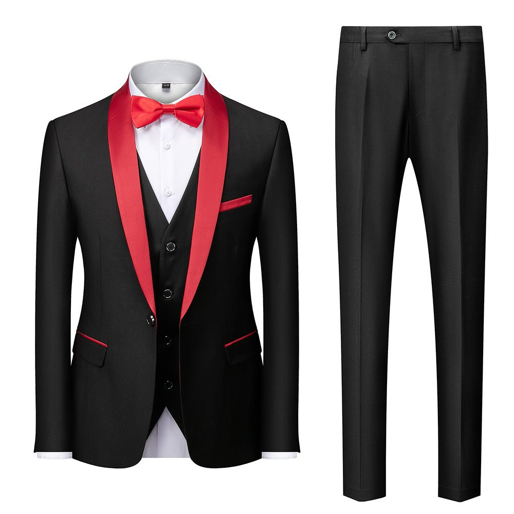 Men's Slim-Fit Shawl-Lapel Wedding Suit