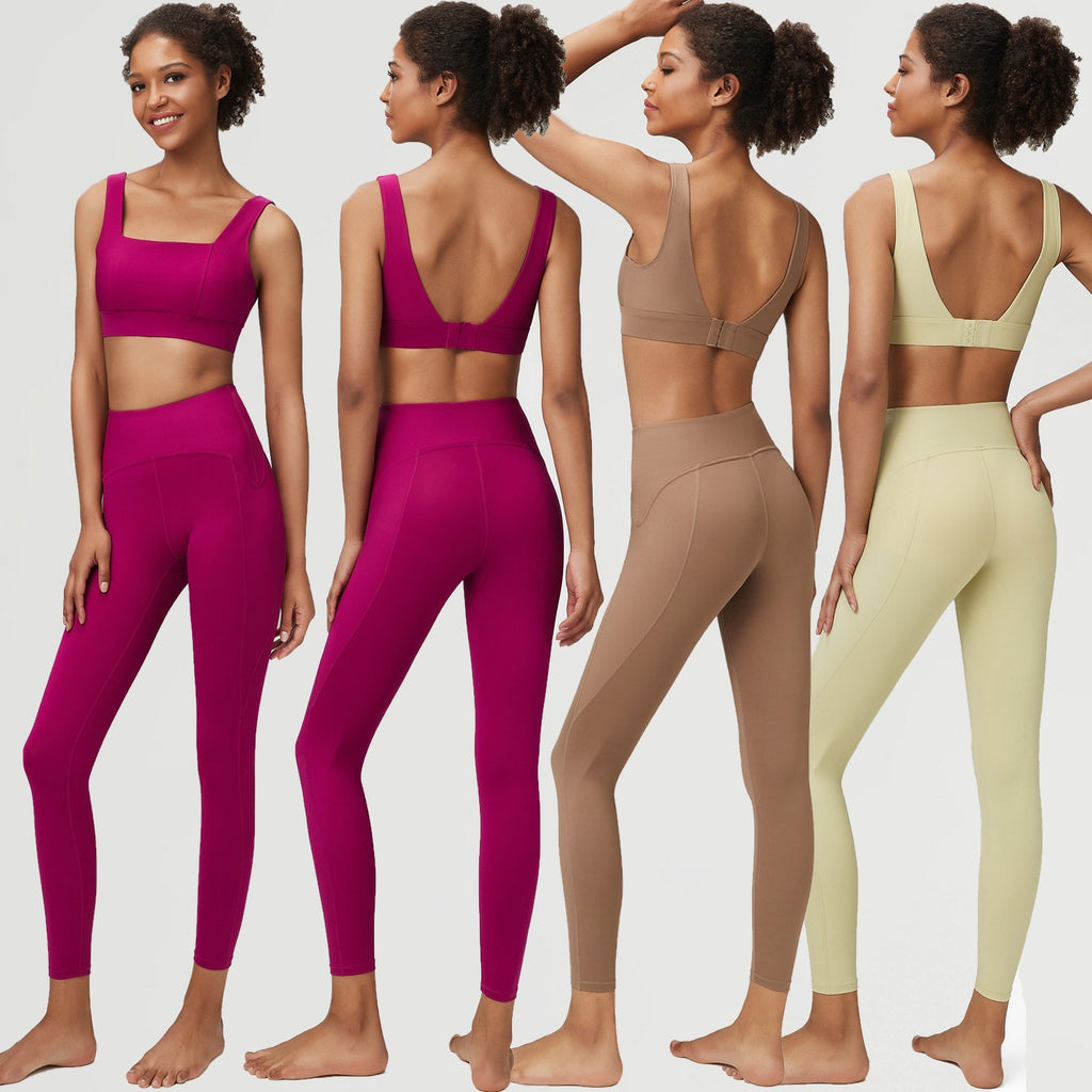 European and American yoga suits for women nude fitness suits