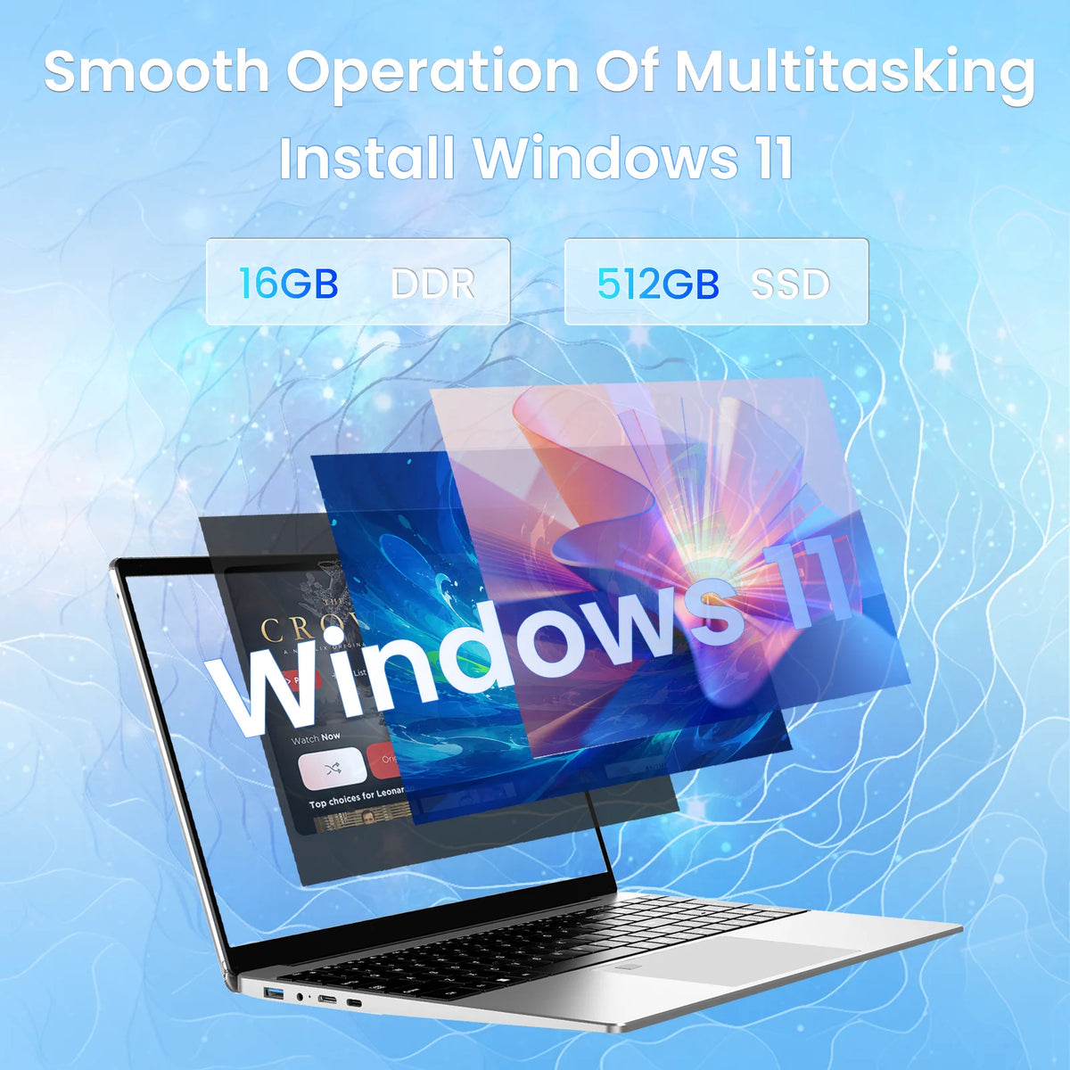 15.6-Inch Intel N95 Business Laptop – Up to 16GB RAM & 512GB SSD