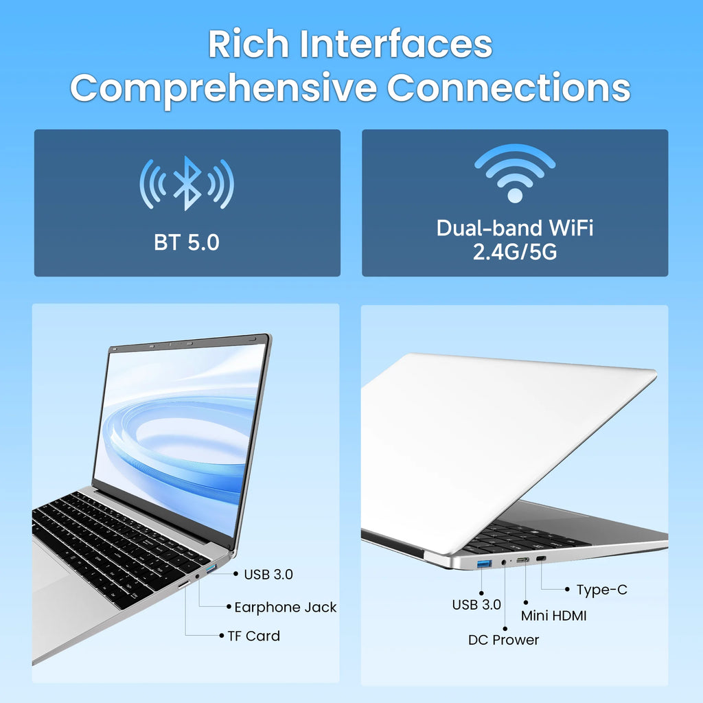 15.6-Inch Intel N95 Business Laptop – Up to 16GB RAM & 512GB SSD
