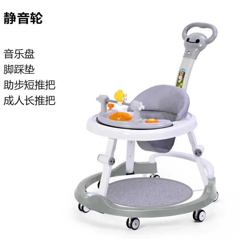 Music Adjustable Height Baby Walker Assistant Around We Go Baby Walker with Wheels and Seat Baby Walker With Handle Bar