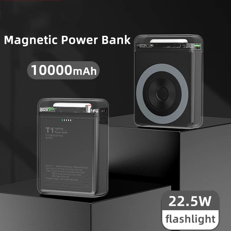20W Magnetic Wireless Power Bank with LED Lamp