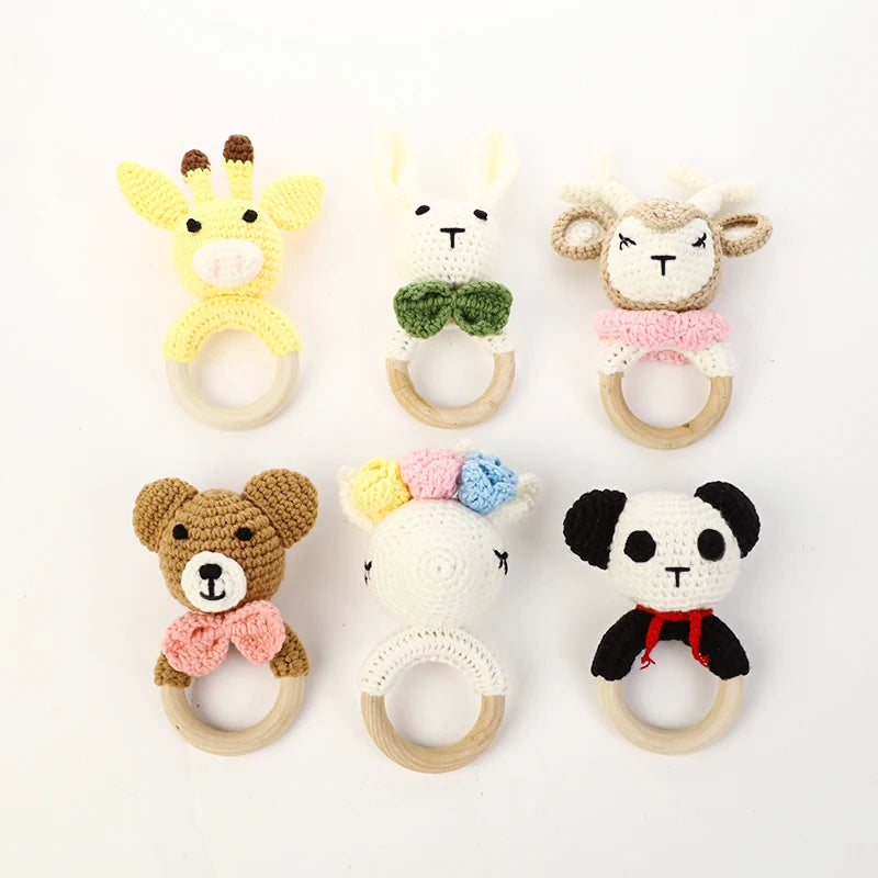 Hand-Crocheted Animal Rattle & Teething Toy