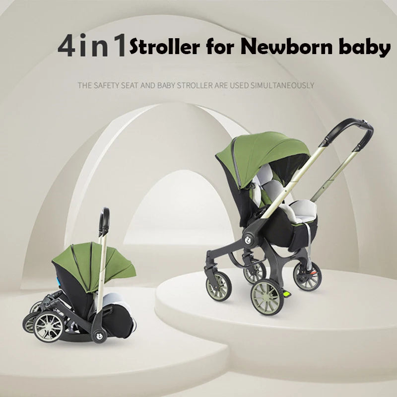 4-in-1 Convertible Baby Stroller & Car Seat Travel System