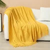 Luxury Custom Diamond Cable Knit Blankets Home Decor Acrylic Jacquard Knitted Bed Sofa Throw Blanket With Tassels