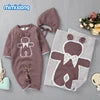 Soft Knitted Baby Romper, Hat & Blanket Set