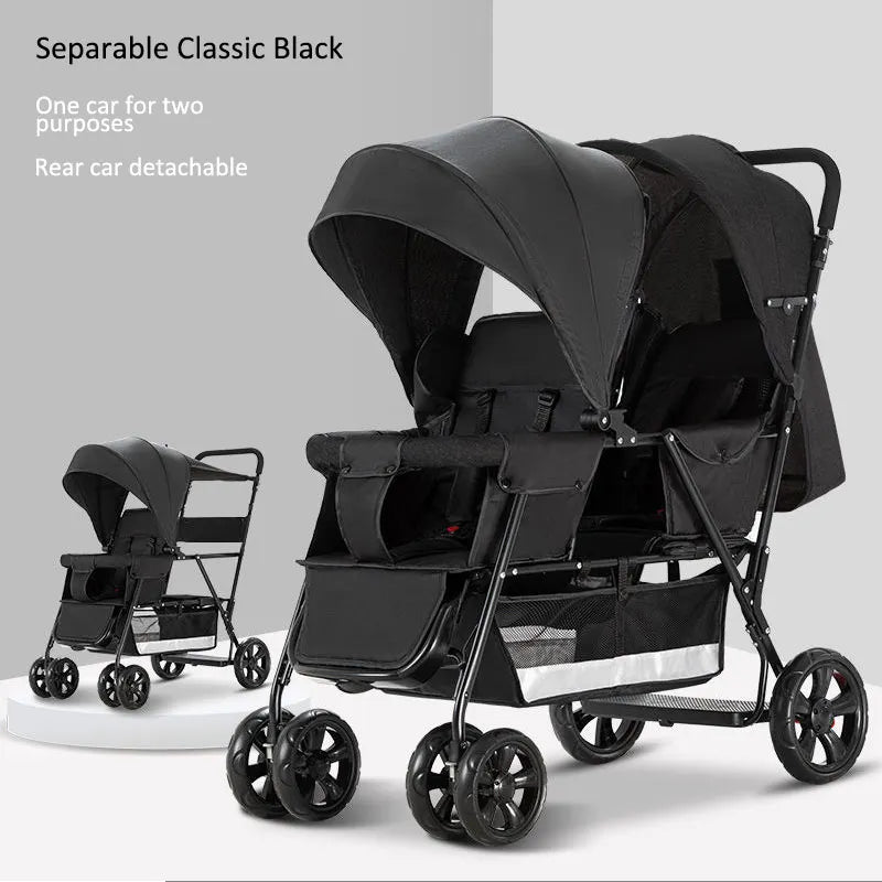JXB Lightweight Twin Baby Stroller Wholesale Pram and Double Stroller for Twins