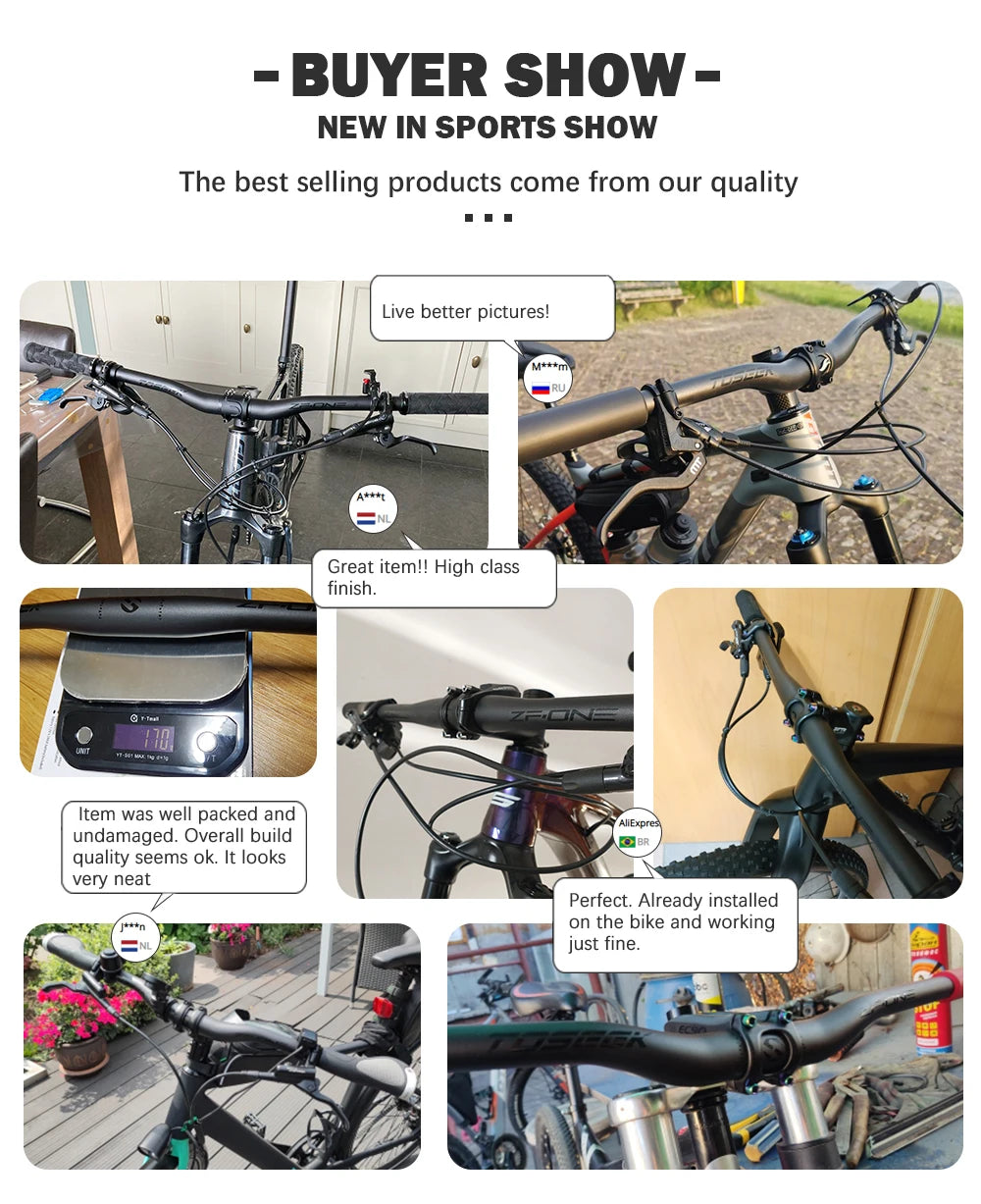 Manillar de bicicleta de montaña de carbono TOSEEK de 31.8mm