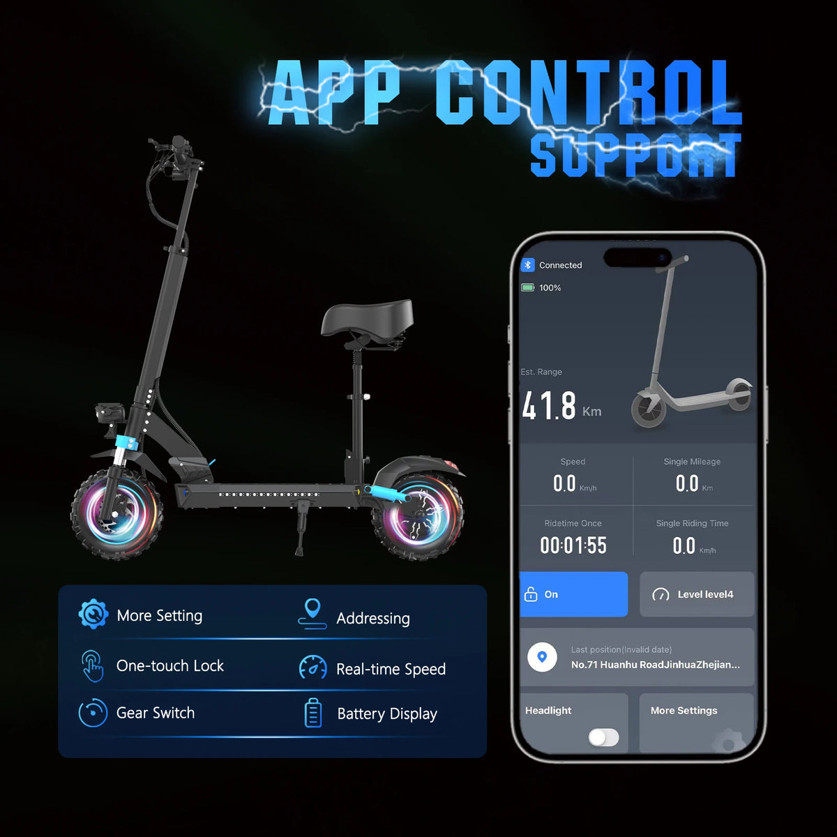 SMD S6 PRO 1200W/2400W Electric Scooter – 55 km Range