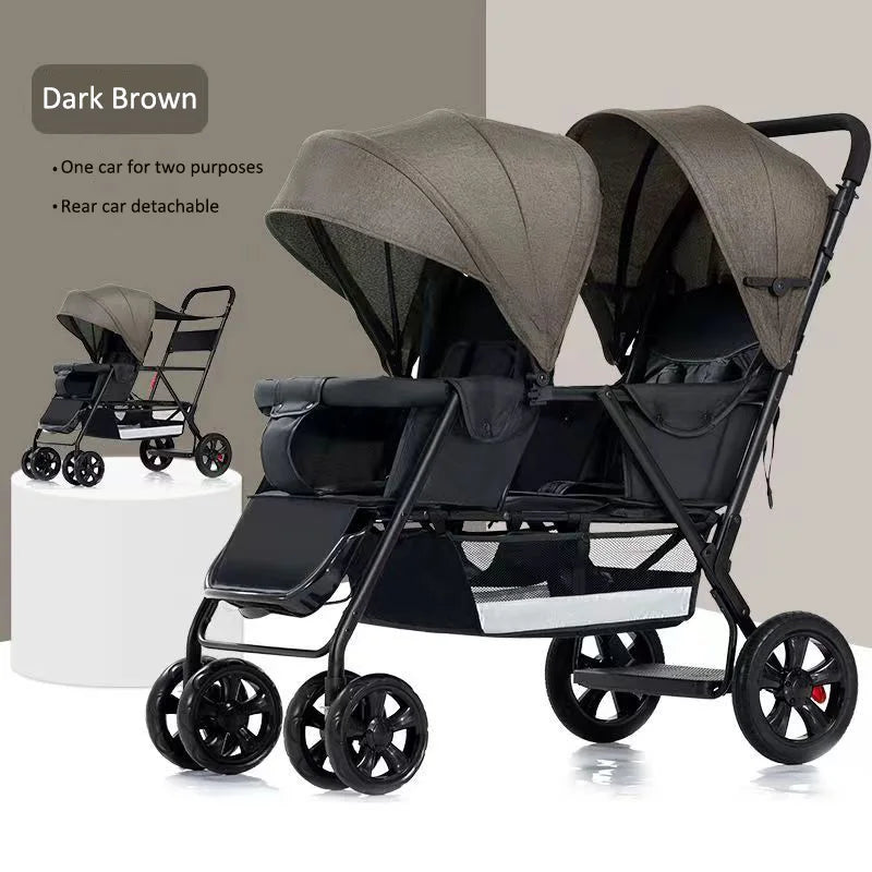 JXB Lightweight Twin Baby Stroller Wholesale Pram and Double Stroller for Twins