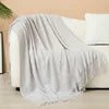 Luxury Custom Diamond Cable Knit Blankets Home Decor Acrylic Jacquard Knitted Bed Sofa Throw Blanket With Tassels