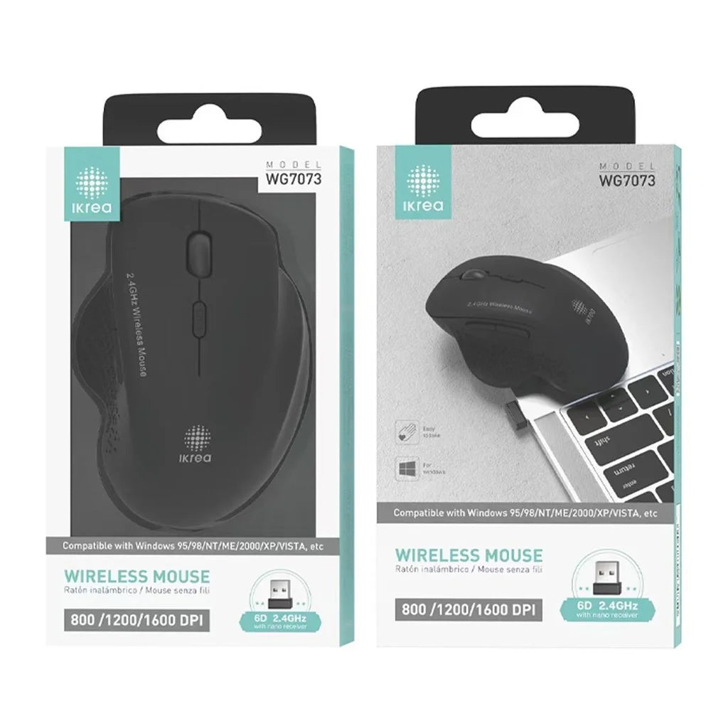 IKREA WG7073 2.4GHz 6-Button Wireless Mouse – Black
