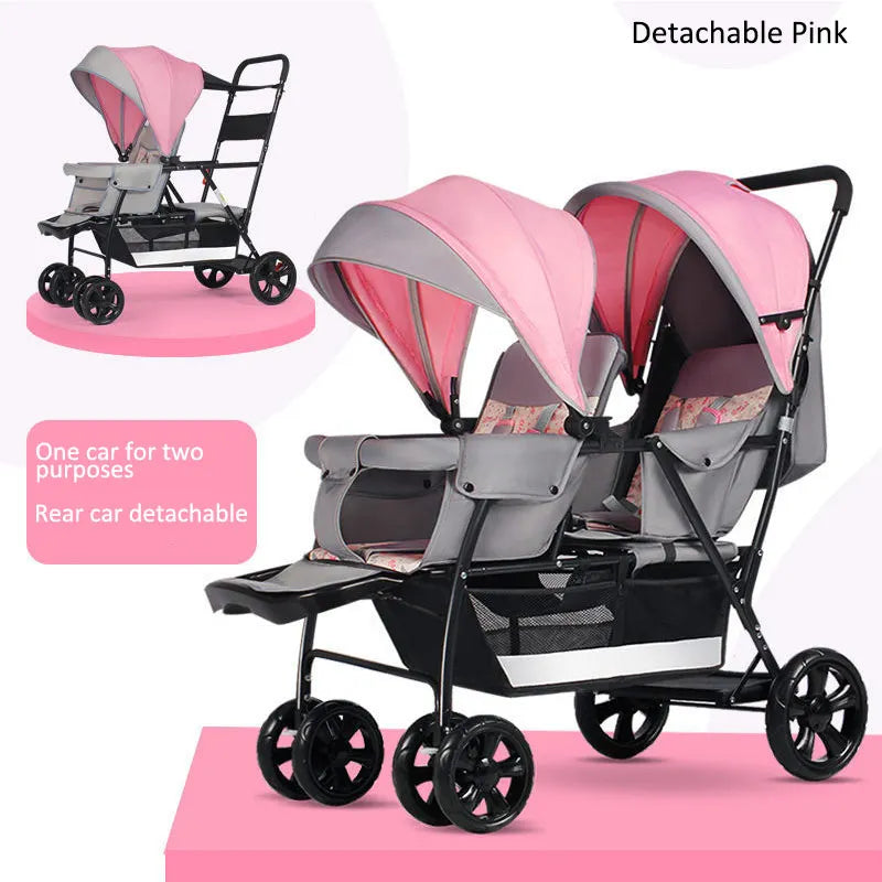 JXB Lightweight Twin Baby Stroller Wholesale Pram and Double Stroller for Twins