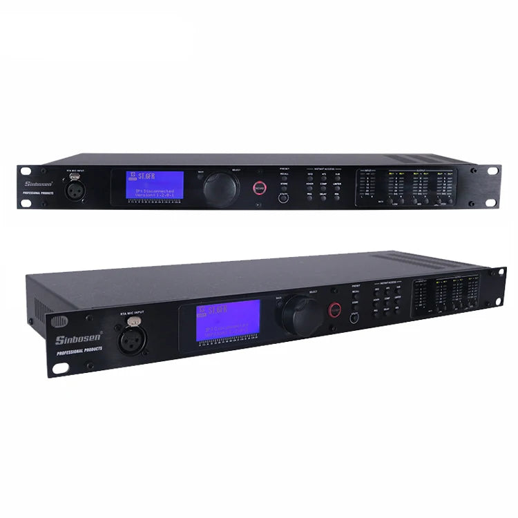 Procesador de audio digital de 2 entradas/6 salidas para AV e iluminación