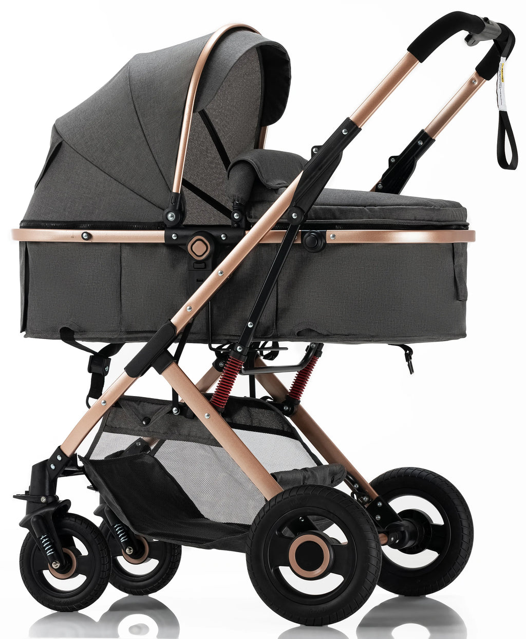 Lightweight 3-in-1 Portable Foldable Baby Stroller Travel System Stainless Steel Frame Oxford Fabric Rubber Wheels 20KG Load