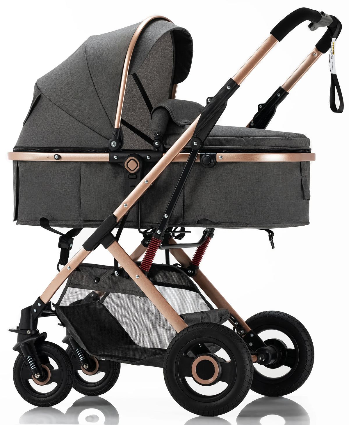 Lightweight 3-in-1 Portable Foldable Baby Stroller Travel System Stainless Steel Frame Oxford Fabric Rubber Wheels 20KG Load