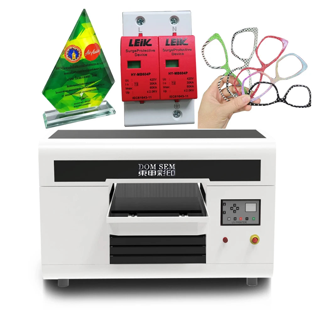 Multifunctional 3050 LED UV Flatbed Printer 6 Colors A3 UV Printer for Phone Case Glass Cylinder Bottle Multi-layer Printing