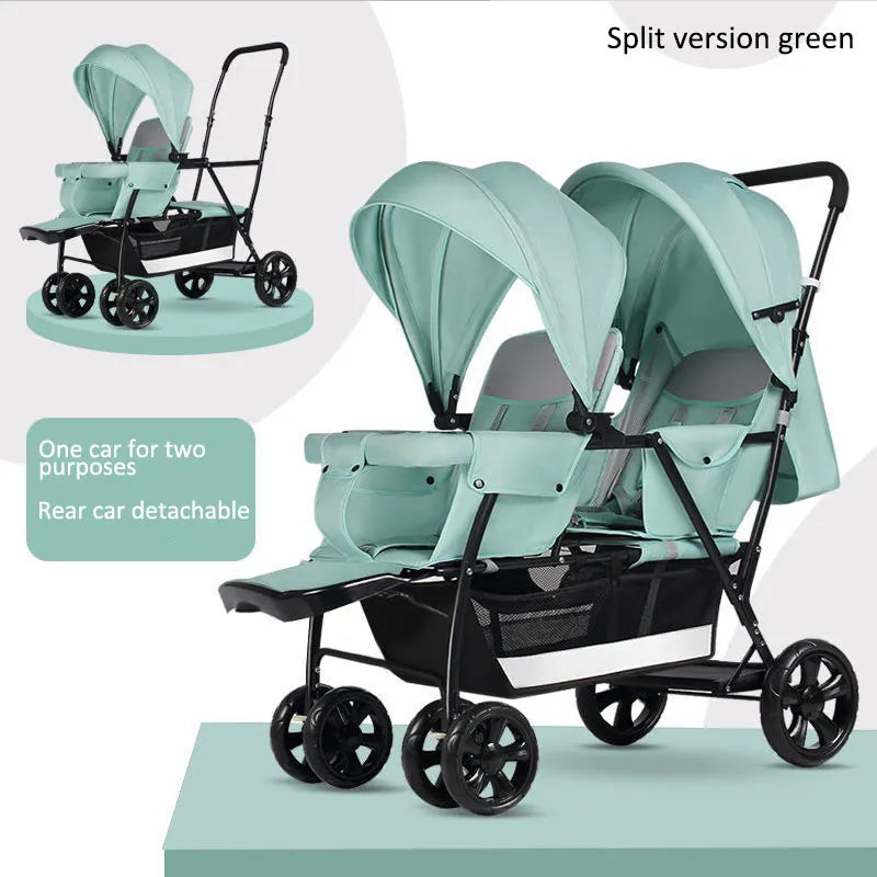 JXB Lightweight Twin Baby Stroller Wholesale Pram and Double Stroller for Twins