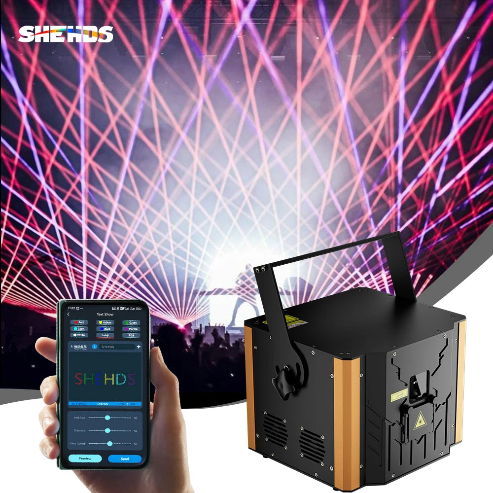 Shehds 12W RGB DMX/ILDA Animation Laser Projector