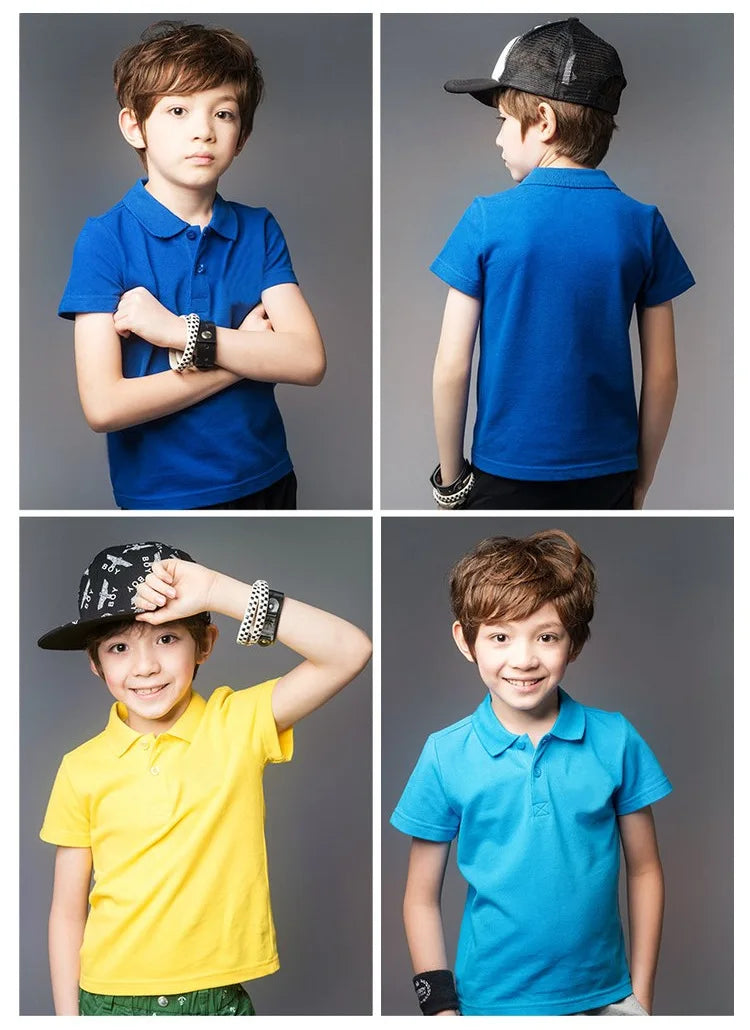 Kids’ Solid Color Uniform Polo Shirt