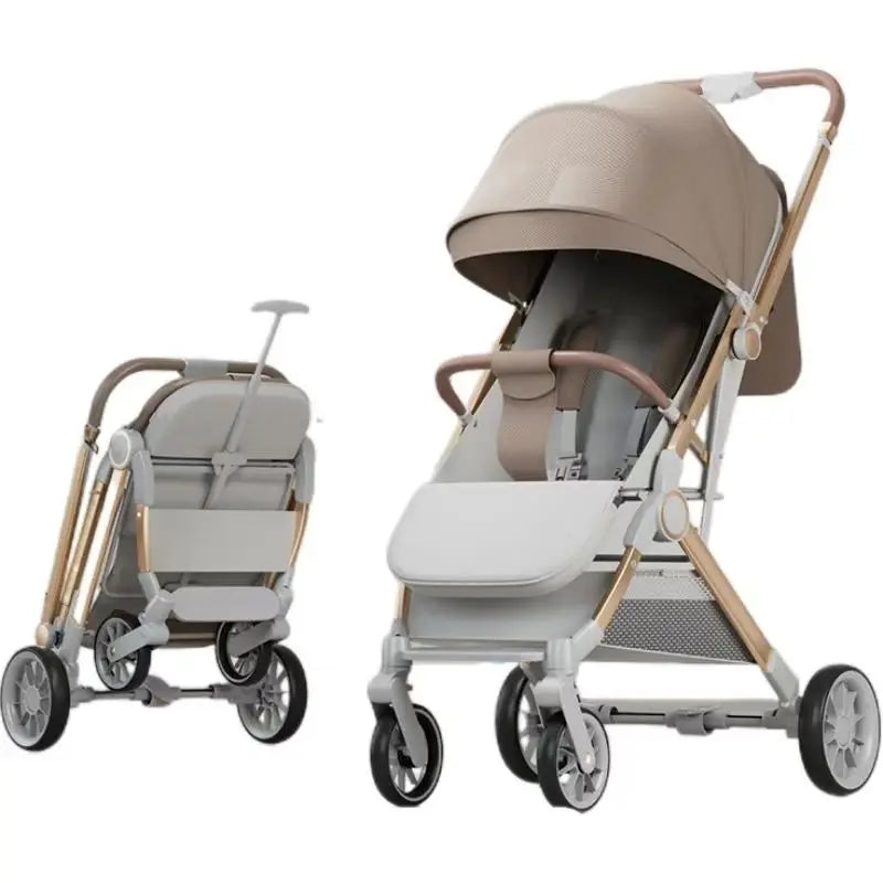 Wholesale Two-Way Baby Umbrella Stroller Lightweight Adjustable Linen Backrest One-Click Folding Safety Belt for Airplane Travel