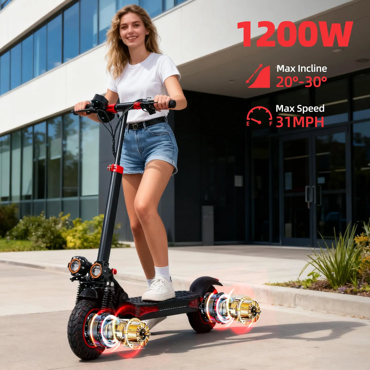 1200W Seated Off-Road Electric Scooter – 48V