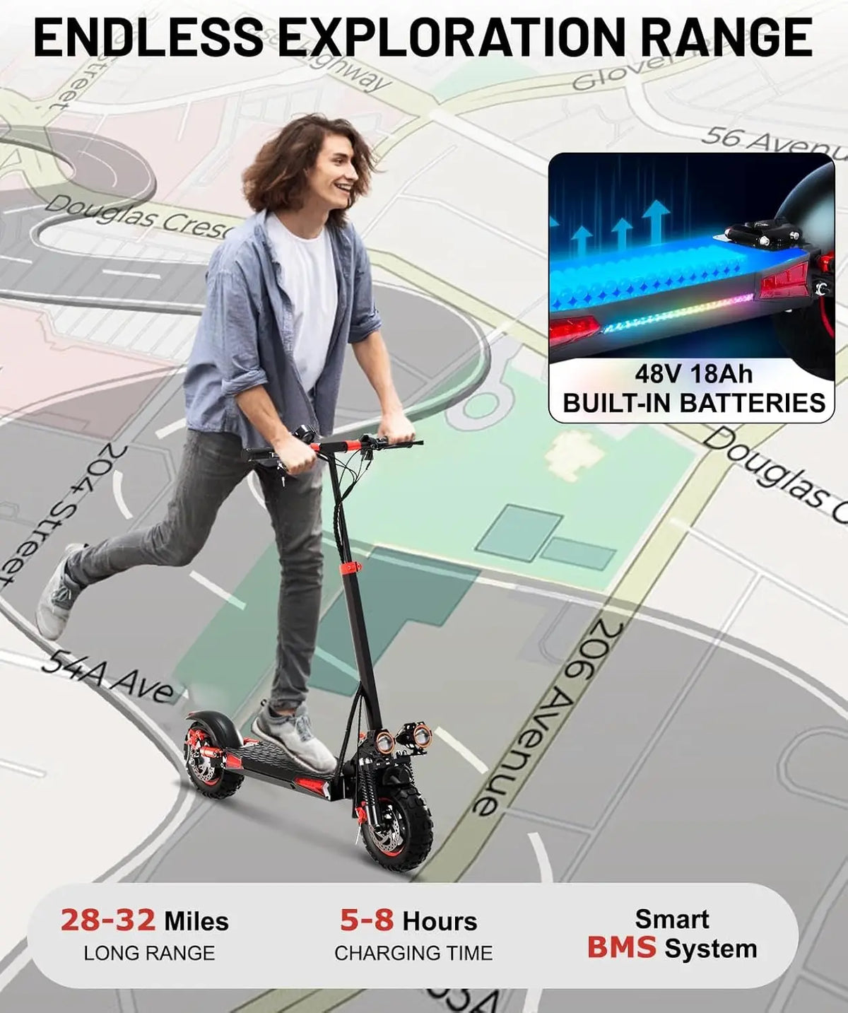 1200W Seated Electric Scooter – 34 MPH, 40-Mile Range