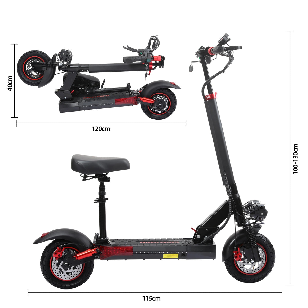 J-01 800W Seated Electric Scooter – 48V 15Ah